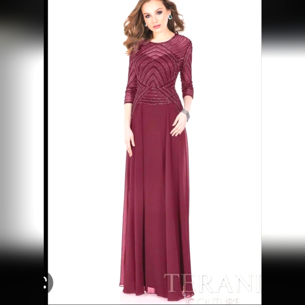Terani Maroon wine dress